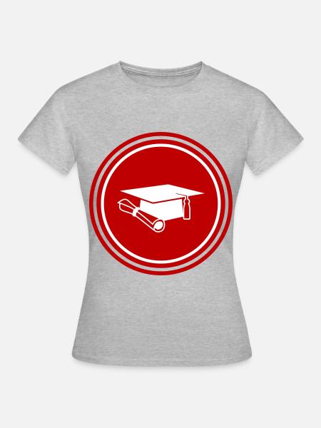 Student mütze - Frauen T-Shirt - Grau meliert