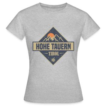 Hohe tauern - Frauen T-Shirt - Grau meliert - Vorne - AI Model Female 172 dark (172cm)