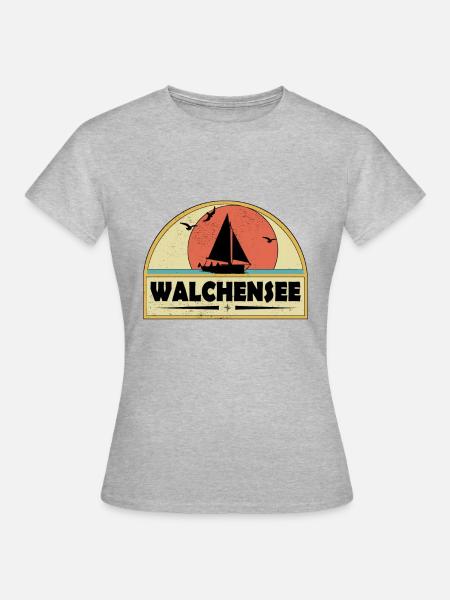 Walchensee - Frauen T-Shirt - Grau meliert