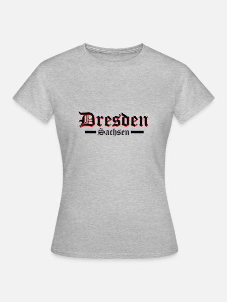 Dresden Sachsen Sütterlin - Frauen T-Shirt - Grau meliert