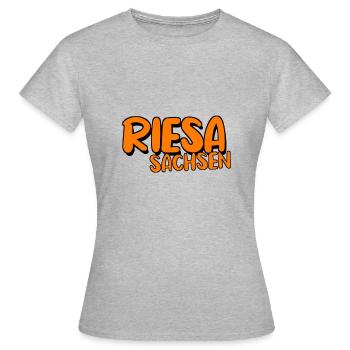 Riesa - Frauen T-Shirt - Grau meliert - Vorne - AI Model Female 172 dark (172cm)