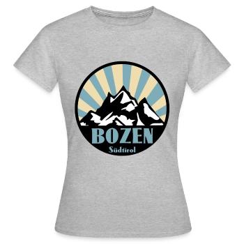 Bozen Südtirol - Frauen T-Shirt - Grau meliert - Vorne - AI Model Female 172 dark (172cm)