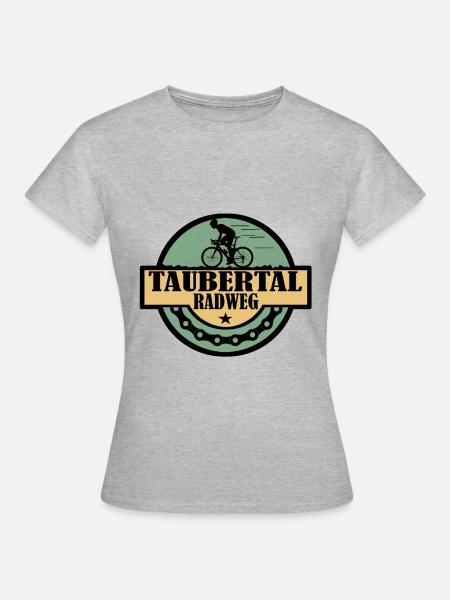Taubertal Radweg - Frauen T-Shirt - Grau meliert