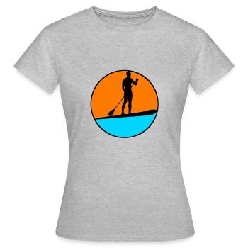 Pagayer debout - T-shirt Femme - gris chiné - Devant - AI Model Female 172 dark (172cm)