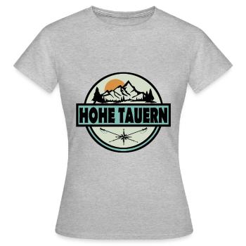 Hohe Tauern - Frauen T-Shirt - Grau meliert - Vorne - AI Model Female 172 dark (172cm)