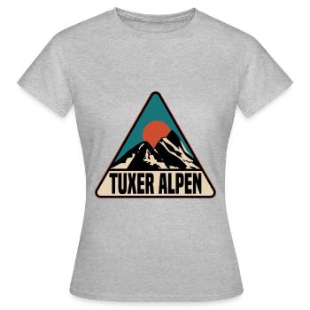 Tuxer Alpen - Frauen T-Shirt - Grau meliert - Vorne - AI Model Female 172 dark (172cm)