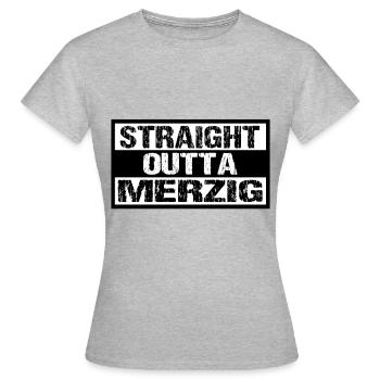 merzig saar - Frauen T-Shirt - Grau meliert - Vorne - AI Model Female 172 dark (172cm)