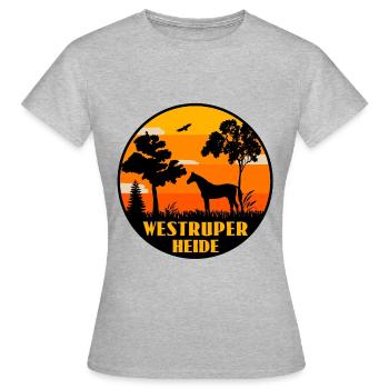 Westruper Heide - Frauen T-Shirt - Grau meliert - Vorne - AI Model Female 172 dark (172cm)