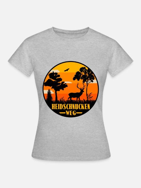Heidschnuckenweg - Frauen T-Shirt - Grau meliert