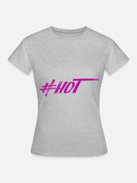#HOT - Frauen T-Shirt - Grau meliert