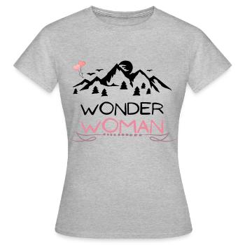 Wander Woman Mountain Girl Outdoor Hobby Gift - Women's T-Shirt - heather grey - Front - AI Model Female 172 dark (172cm)