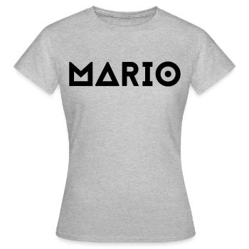 Prénom Mario - T-shirt Femme - gris chiné - Devant - AI Model Female 172 dark (172cm)
