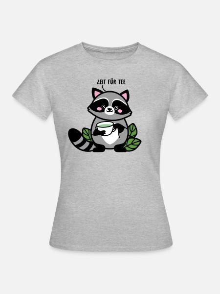 Zeit für Tee - Frauen T-Shirt - Grau meliert