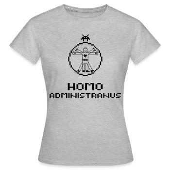 Homo Administranus - T-shirt Femme - gris chiné - Devant - AI Model Female 172 dark (172cm)