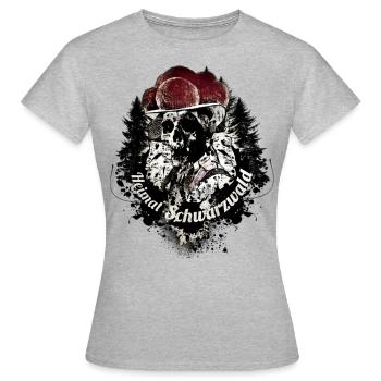 heimat SCHWARZWALD - Frauen T-Shirt - Grau meliert - Vorne - AI Model Female 172 dark (172cm)
