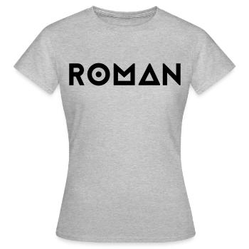 Prénom Roman - T-shirt Femme - gris chiné - Devant - AI Model Female 172 dark (172cm)