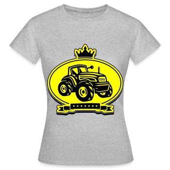 Traktor Landwirt Silhouette Trekker - Frauen T-Shirt - Grau meliert - Vorne - AI Model Female 172 dark (172cm)