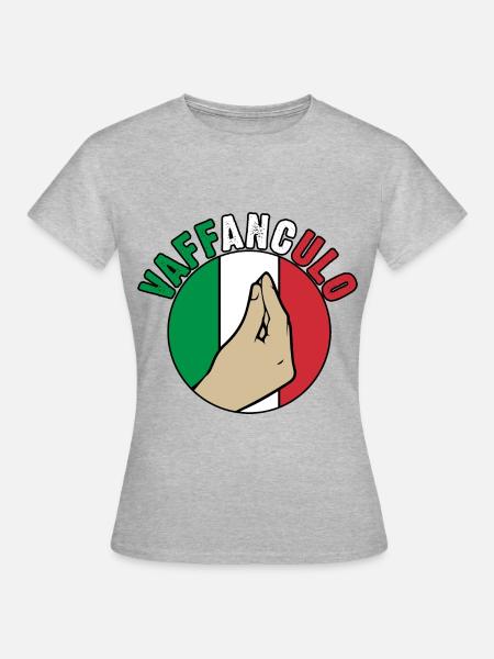 Italien Italiener Vaffanculo - Frauen T-Shirt - Grau meliert