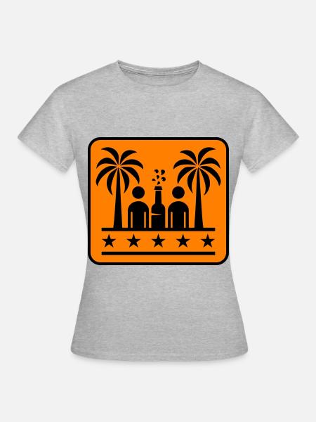 Drinking Beach Party - Frauen T-Shirt - Grau meliert