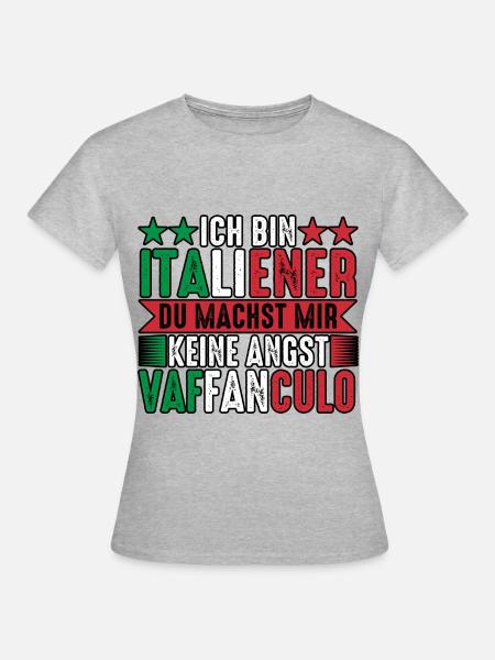 Italien Italiener Vaffanculo - Frauen T-Shirt - Grau meliert