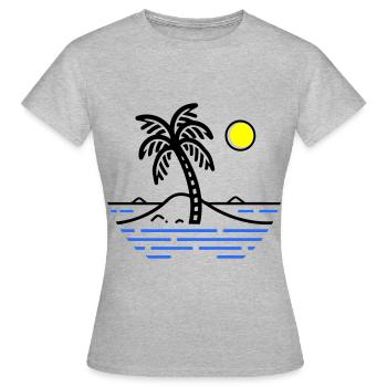 Palm Island - Women's T-Shirt - heather grey - Front - AI Model Female 172 dark (172cm)