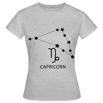 Horoscope Constellation du Capricorne Capricorne - T-shirt Femme - gris chiné - Devant - AI Model Female 172 dark (172cm)