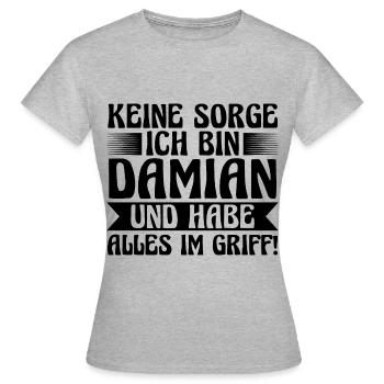 Vorname Damian - Frauen T-Shirt - Grau meliert - Vorne - AI Model Female 172 dark (172cm)