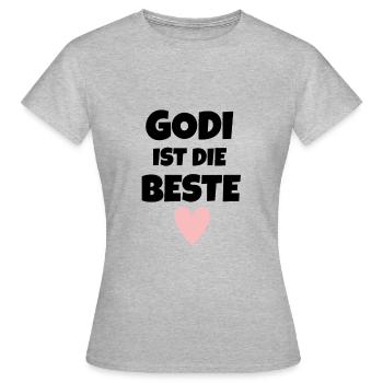 Godi Geschenk Patentante Geschenk Godi Shirt - Frauen T-Shirt - Grau meliert - Vorne - AI Model Female 172 dark (172cm)