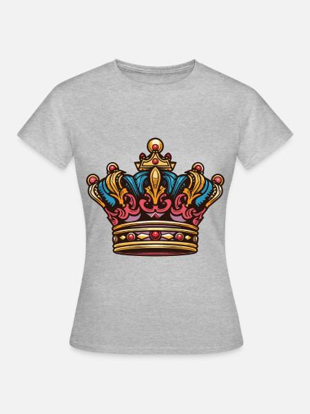 Krone Majestät Crown - Frauen T-Shirt - Grau meliert