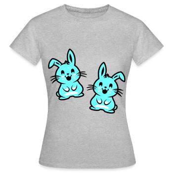 Lapin de Pâques Pâques - T-shirt Femme - gris chiné - Devant - AI Model Female 172 dark (172cm)