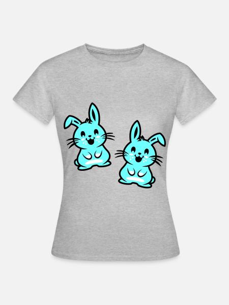 Osterhase Ostern - Frauen T-Shirt - Grau meliert