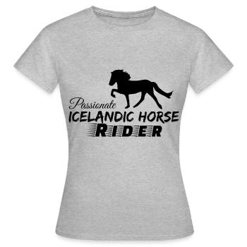 T-shirt islandais cavalier islandais cheval islandais - T-shirt Femme - gris chiné - Devant - AI Model Female 172 dark (172cm)