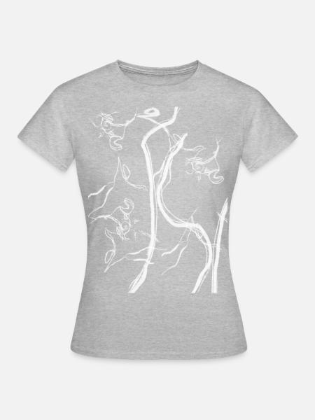 LINE ART - Frauen T-Shirt - Grau meliert