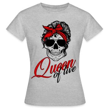Reine de la vie - T-shirt Femme - gris chiné - Devant - AI Model Female 172 dark (172cm)