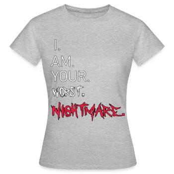 Halloween - Cauchemar, Cauchemar - T-shirt Femme - gris chiné - Devant - AI Model Female 172 dark (172cm)