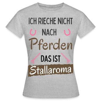 Pferdesprüche Reiter Mädchen Reitersprüche Stall - Frauen T-Shirt - Grau meliert - Vorne - AI Model Female 172 dark (172cm)