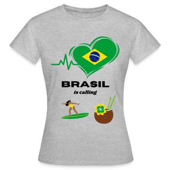 Le Brésil vous appelle ! - T-shirt Femme - gris chiné - Devant - AI Model Female 172 dark (172cm)