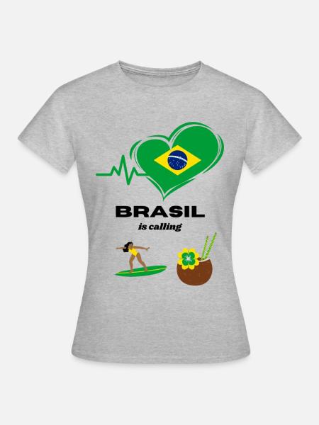 Le Brésil vous appelle ! - T-shirt Femme - gris chiné