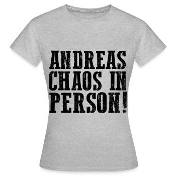 Prénom Andreas - T-shirt Femme - gris chiné - Devant - AI Model Female 172 dark (172cm)