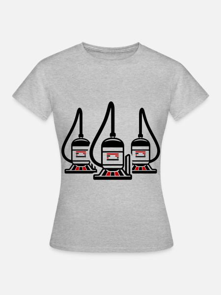 Staubsauger Symbol Cleaning - Frauen T-Shirt - Grau meliert