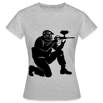 Paintball - T-shirt Femme - gris chiné - Devant - AI Model Female 172 dark (172cm)