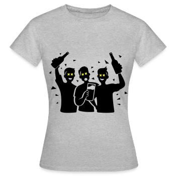 L’équipe de l’enterrement de vie de garçon et de garçon - T-shirt Femme - gris chiné - Devant - AI Model Female 172 dark (172cm)