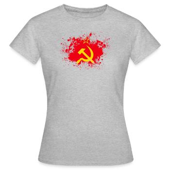 Russie Russie Rossia patch flag idée cadeau - T-shirt Femme - gris chiné - Devant - AI Model Female 172 dark (172cm)