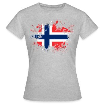 Norway Norway flag patch gift idea - Women's T-Shirt - heather grey - Front - AI Model Female 172 dark (172cm)
