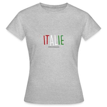 italie - T-shirt Femme - gris chiné - Devant - AI Model Female 172 dark (172cm)