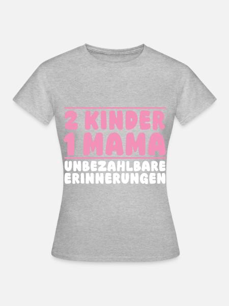 Mama Von 2 Kindern - Frauen T-Shirt - Grau meliert