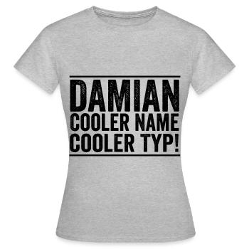 Vorname Damian - Frauen T-Shirt - Grau meliert - Vorne - AI Model Female 172 dark (172cm)