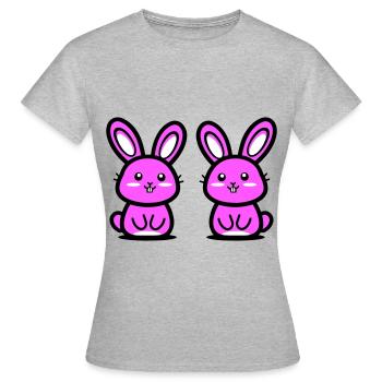 Lapin de Pâques Pâques - T-shirt Femme - gris chiné - Devant - AI Model Female 172 dark (172cm)