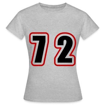 72 Zahl College - Frauen T-Shirt - Grau meliert - Vorne - AI Model Female 172 dark (172cm)