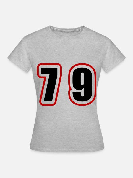 79 Zahl College - Frauen T-Shirt - Grau meliert